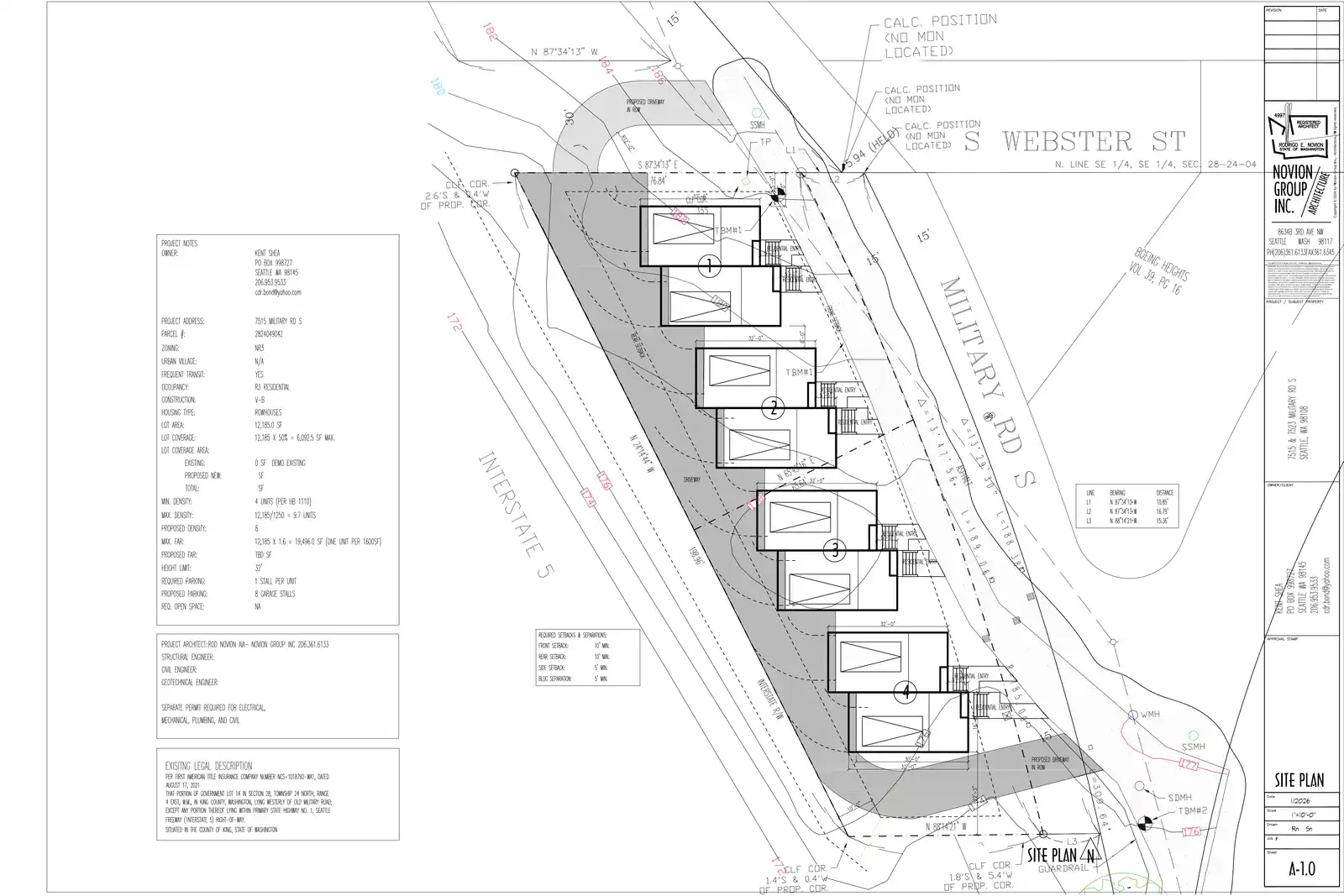 Site plan for 7515 Military Rd S