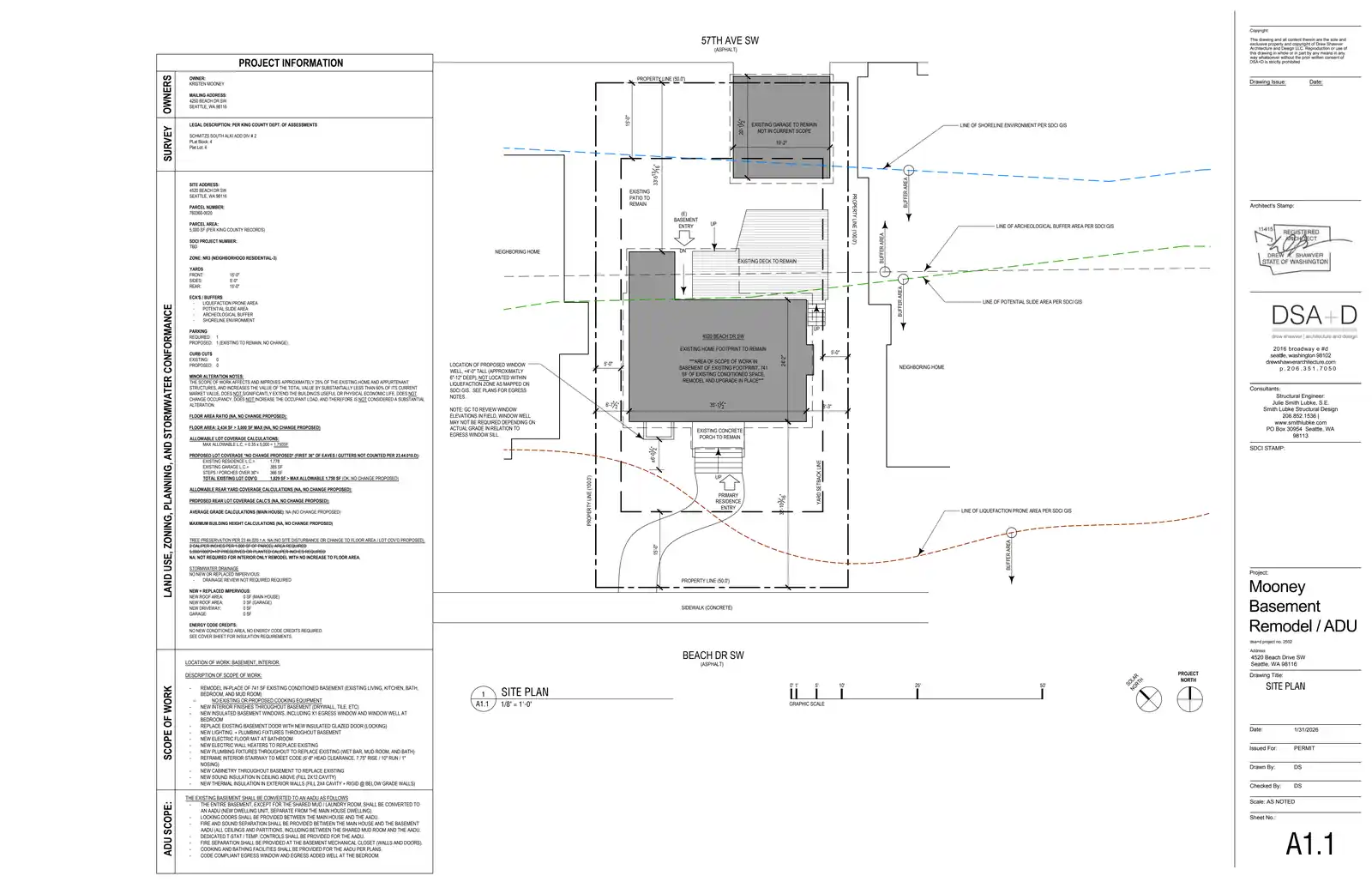 Site plan for 4520 Beach Dr SW