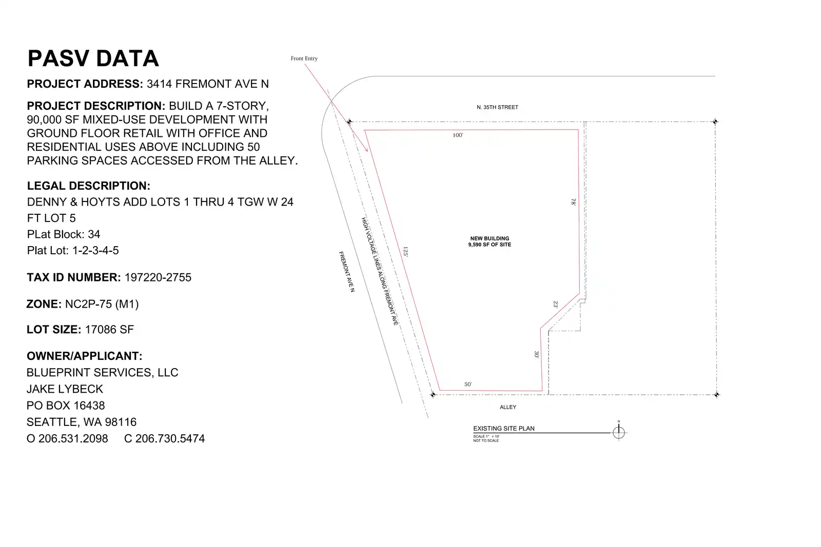 Site plan for 3414 Fremont Ave N
