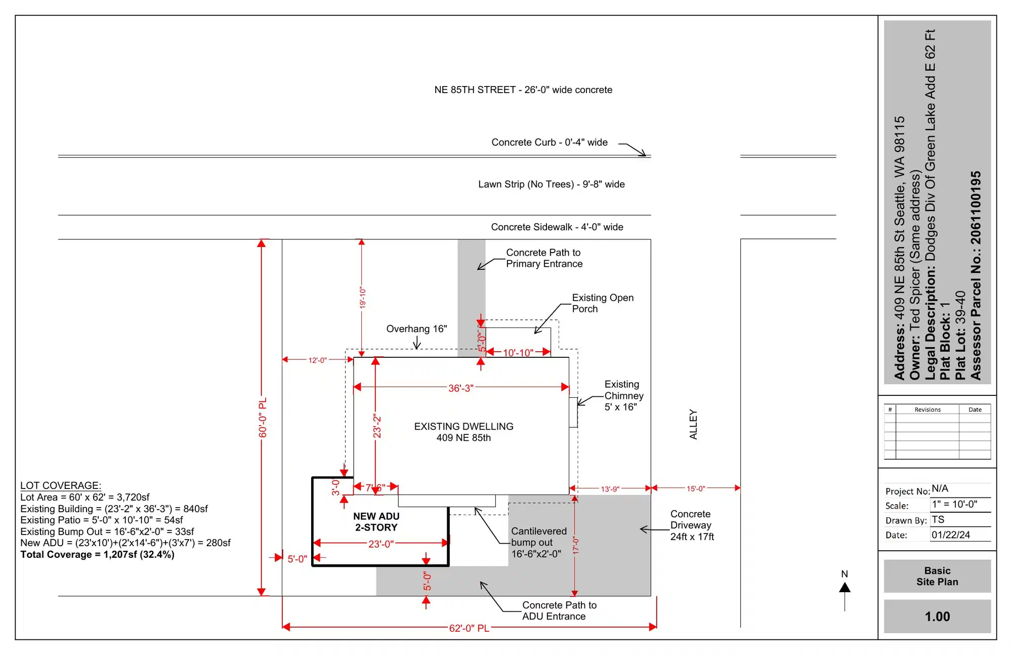 Site plan for 409 NE 85th St