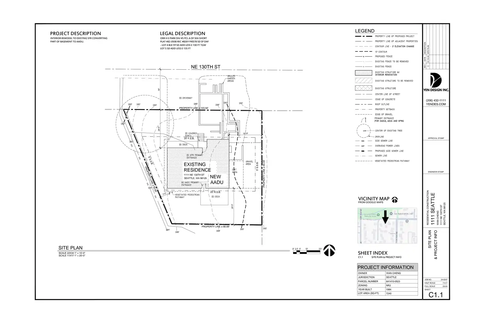 Site plan for 1111 NE 130th St