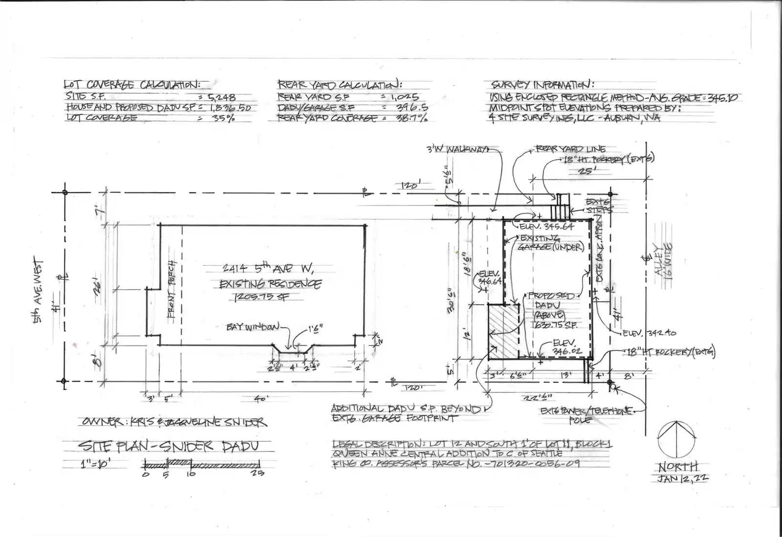 Site plan for 2416 5th Ave W