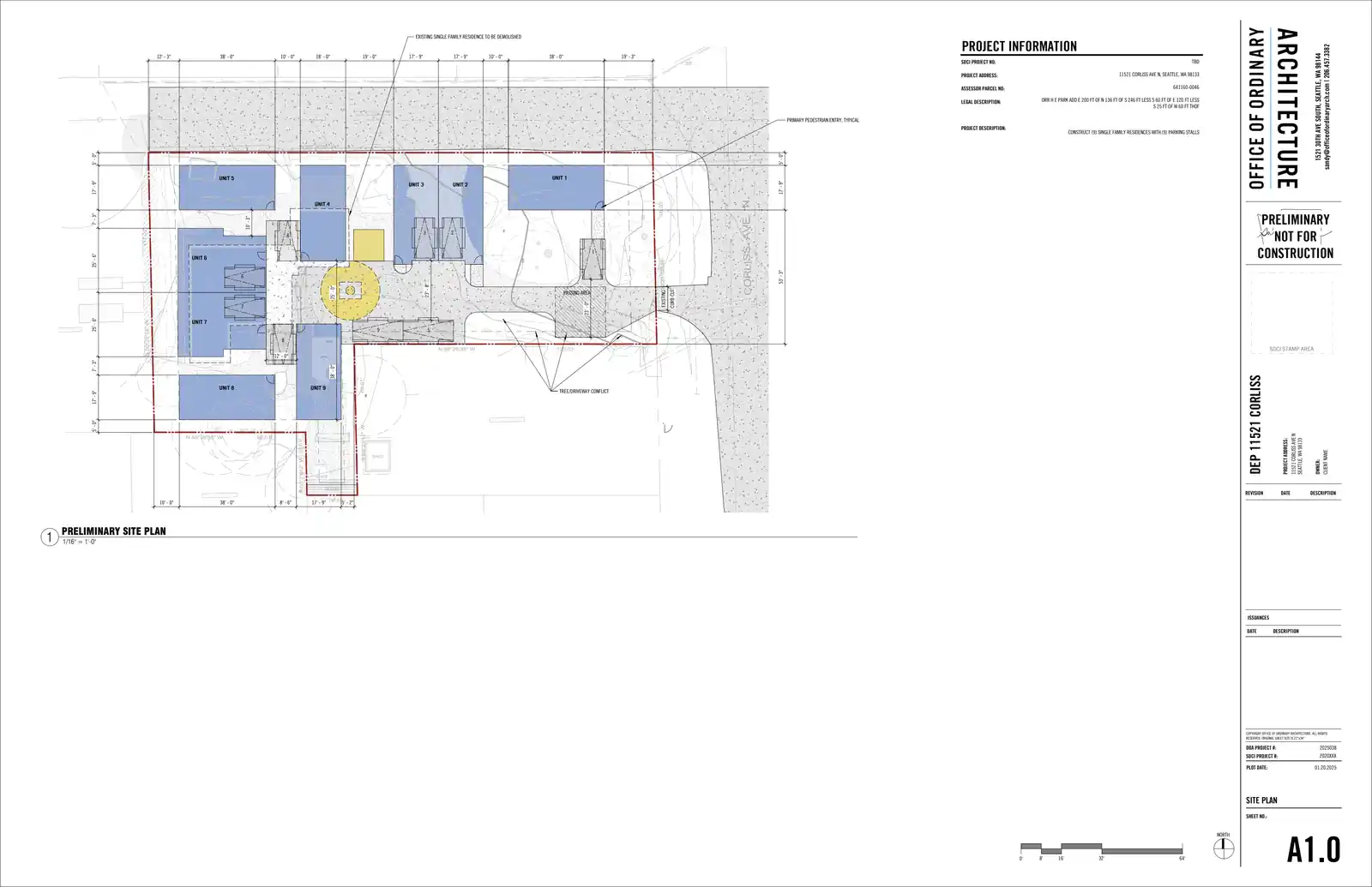 Site plan for 11521 Corliss Ave N