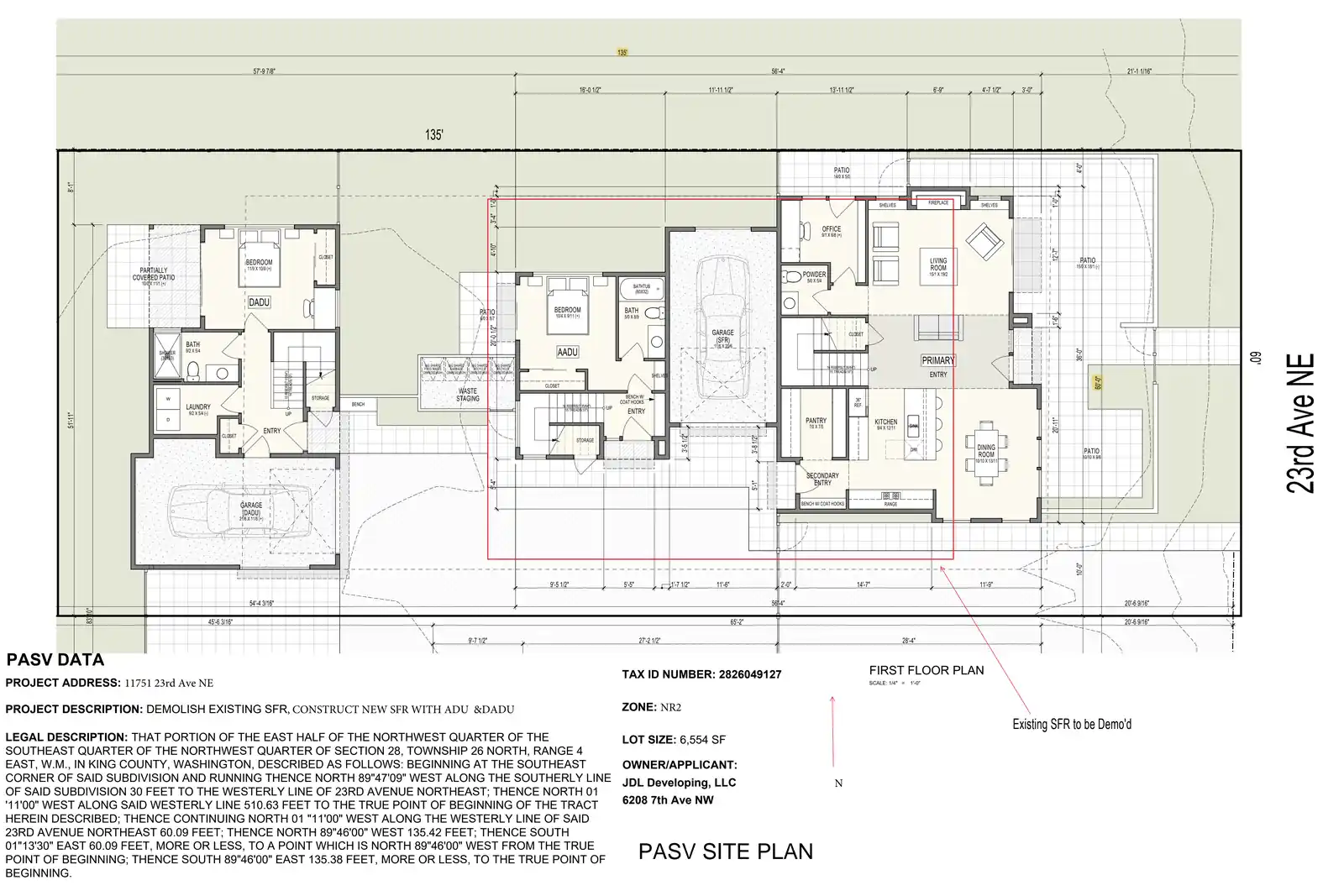 Site plan for 11751 23rd Ave NE