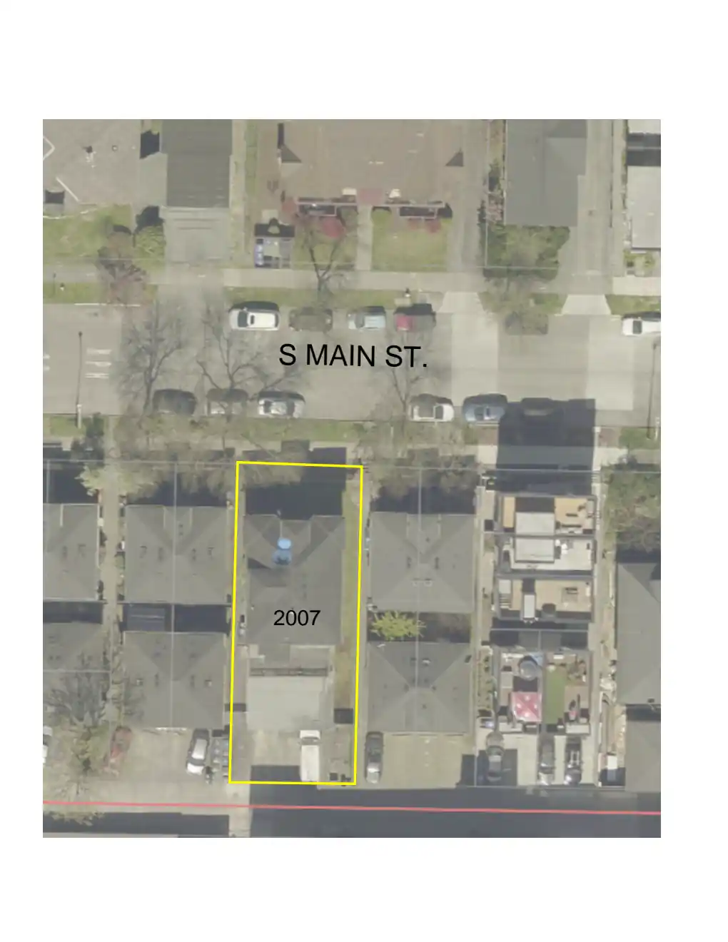 Site plan for 2007 S Main St