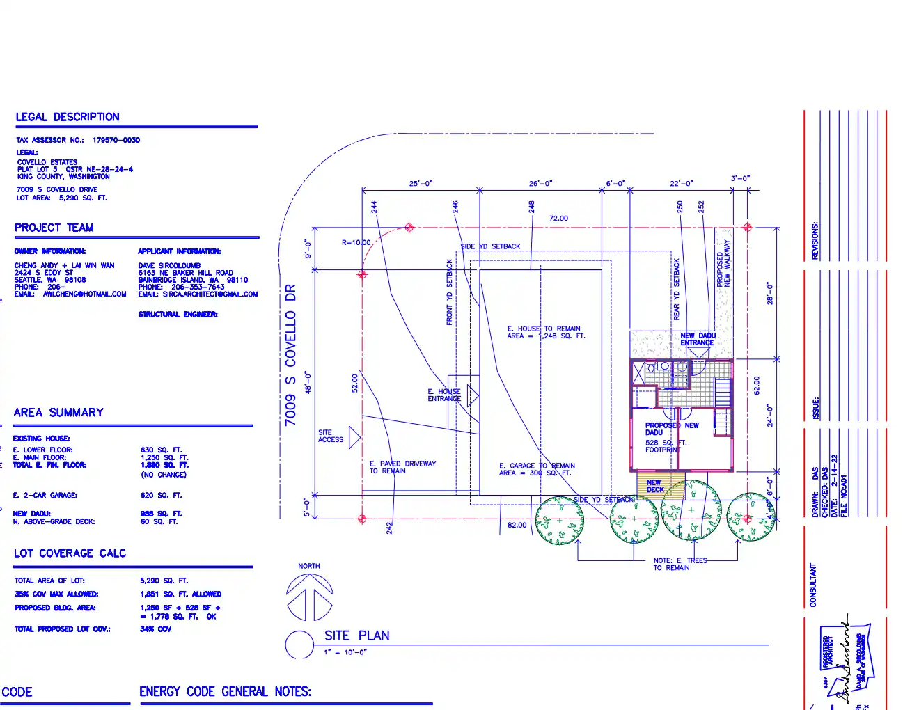 Site plan for 7009 Covello Dr S