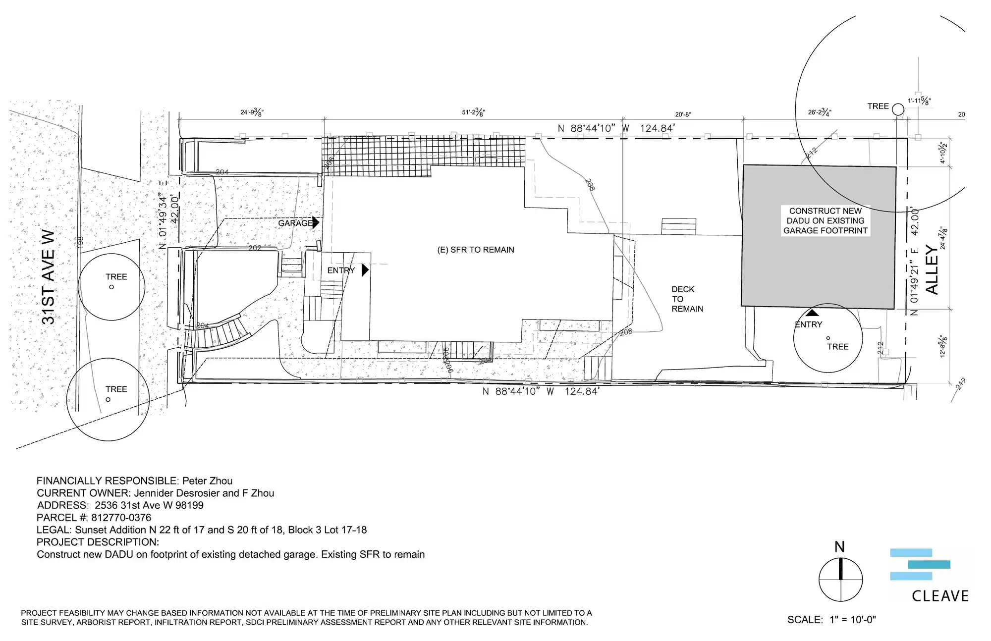 Site plan for 2534 31st Ave W