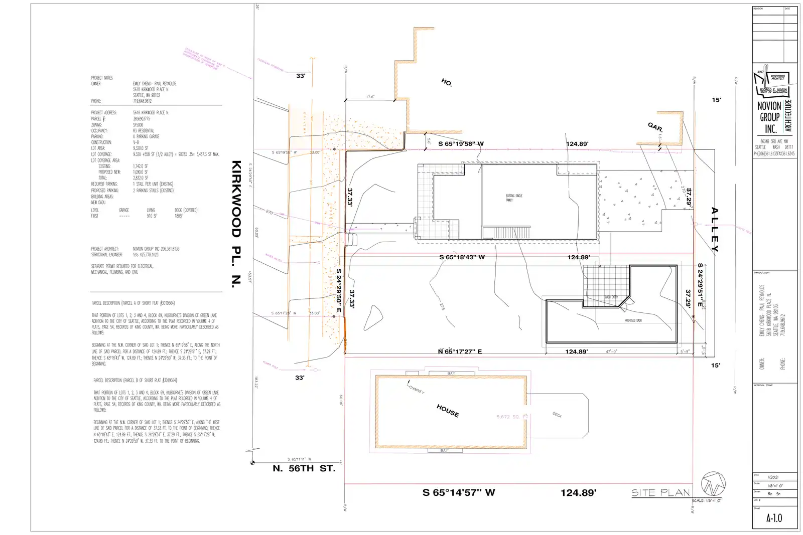 Site plan for 5616 Kirkwood Pl N