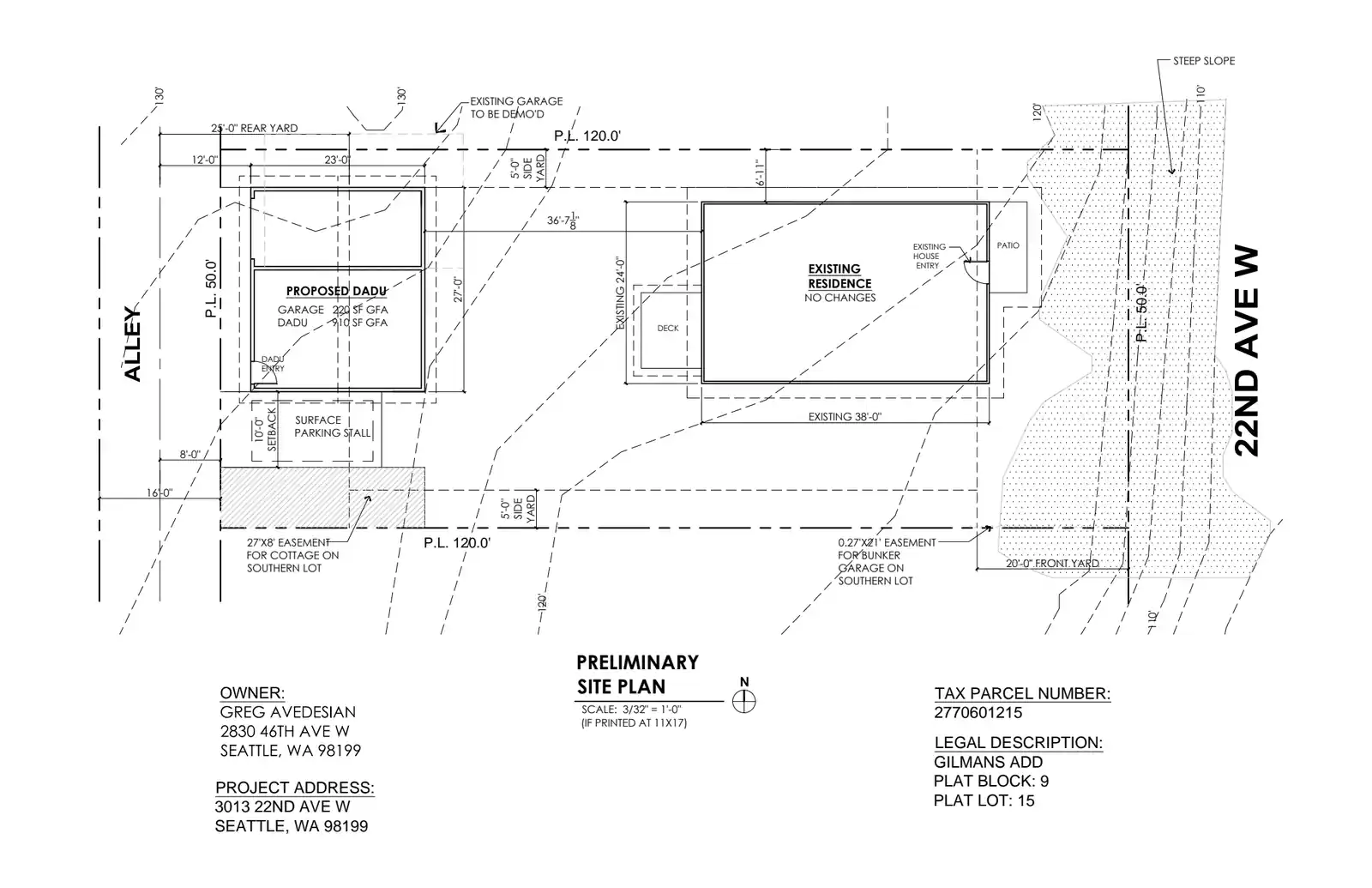 Site plan for 3013 22nd Ave W