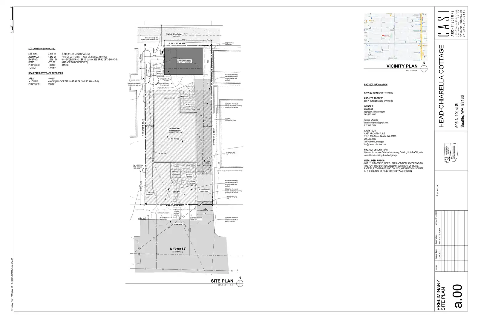 Site plan for 506 N 101st St
