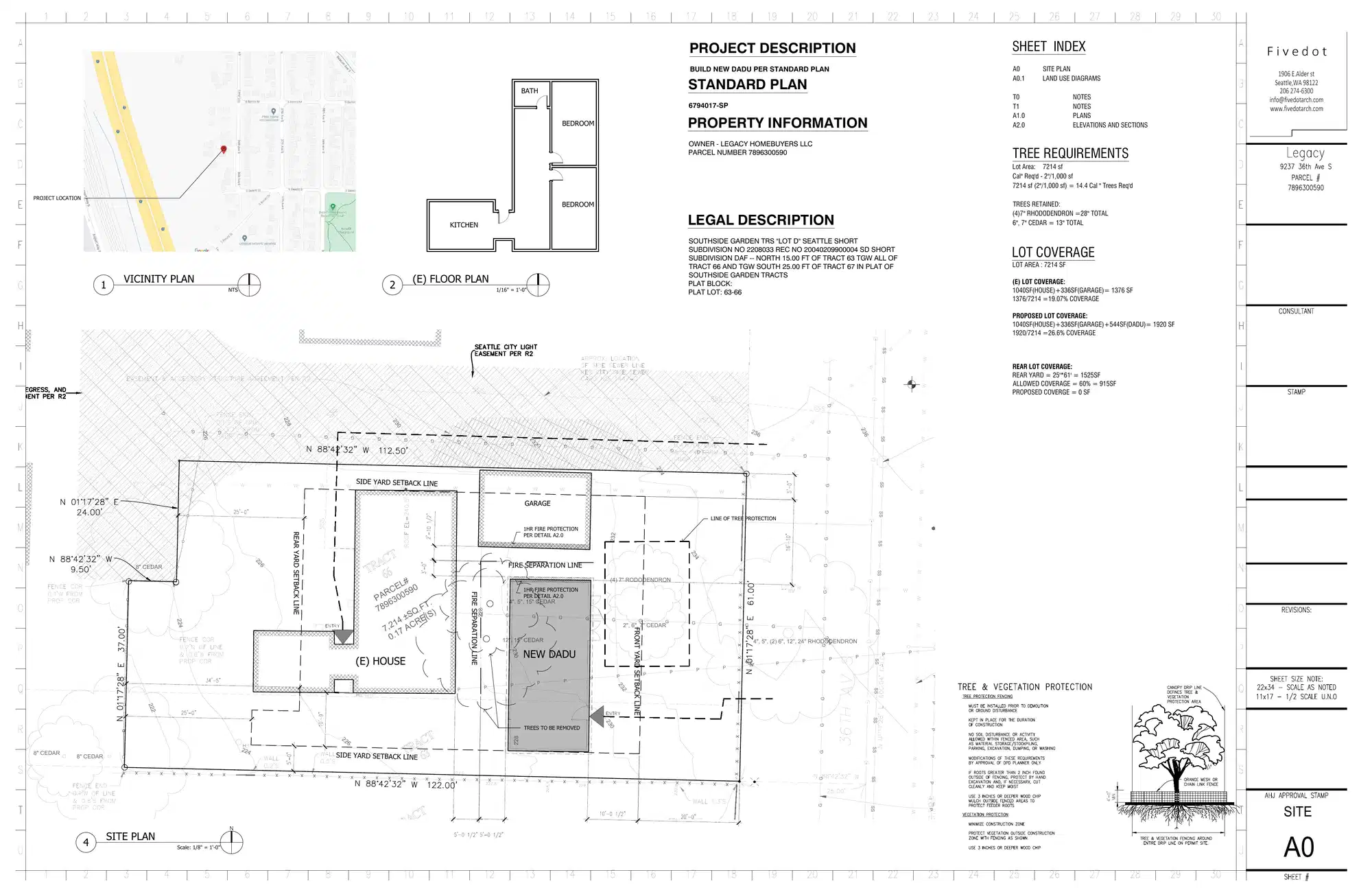 Site plan for 9237 B 36th Ave S