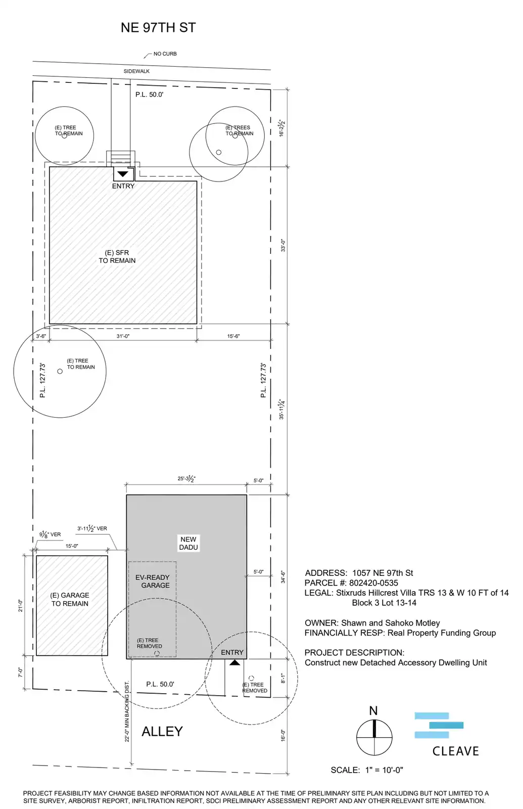 Site plan for 1057 NE 97th St