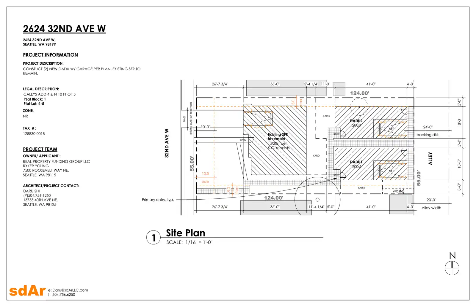 Site plan for 2620 32nd Ave W