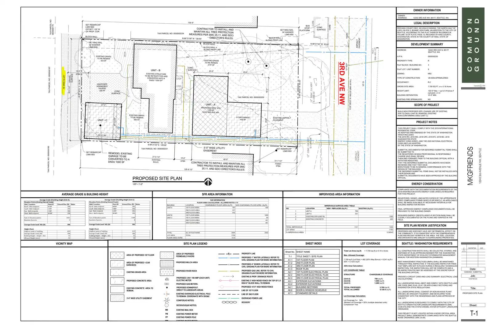 Site plan for 12243 3rd Ave NW