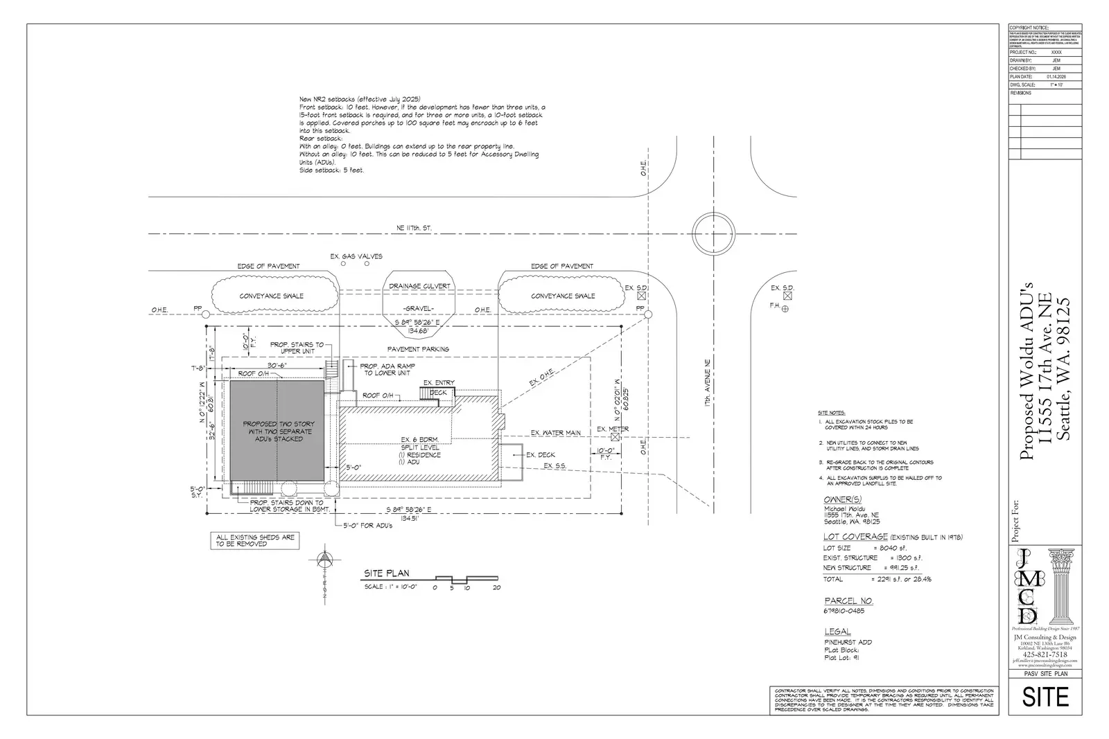 Site plan for 11555 17th Ave NE