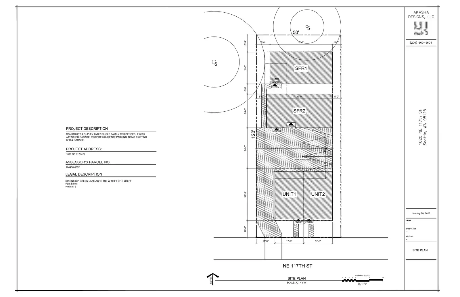 Site plan for 1020 NE 117th St