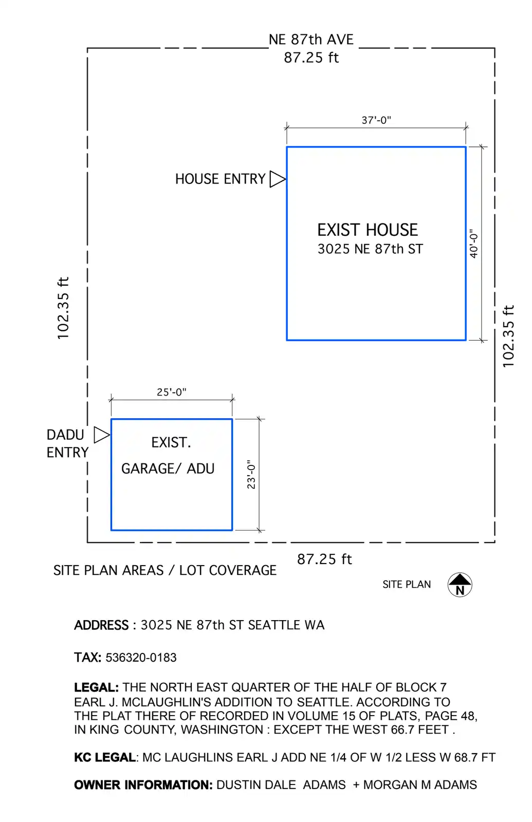 Site plan for 3025 NE 87th St