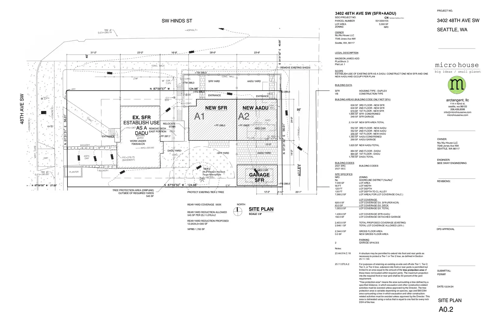 Site plan for 3402 48th Ave SW