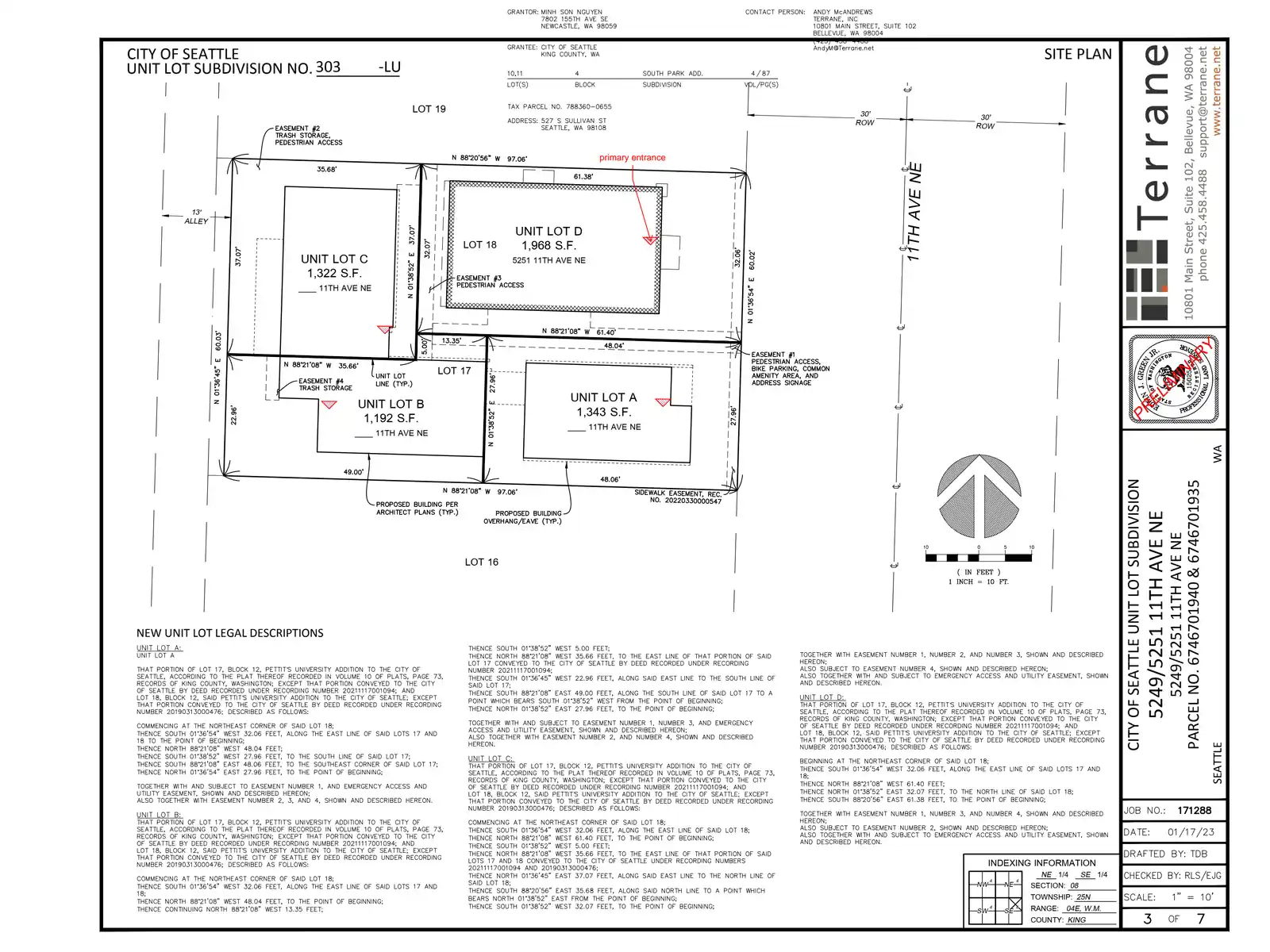 Site plan for 5251 11th Ave NE