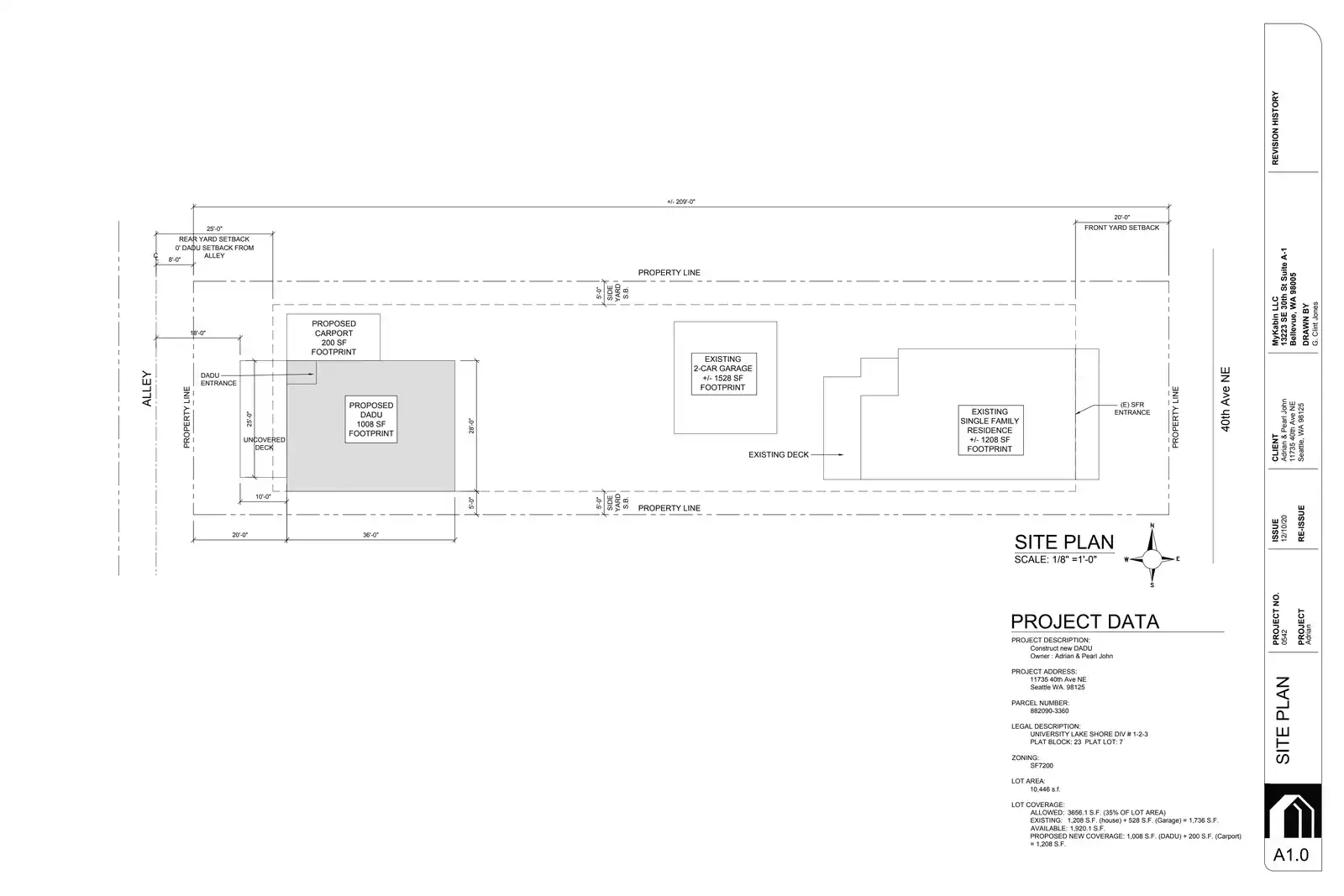 Site plan for 11735 40th Ave NE