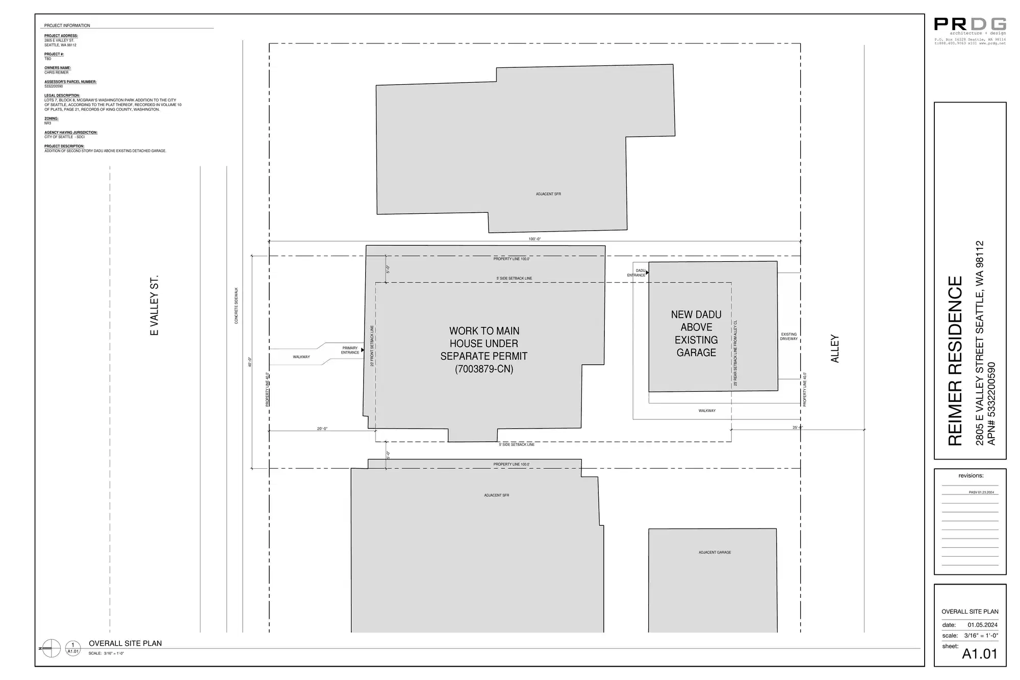 Site plan for 2805 B E Valley St