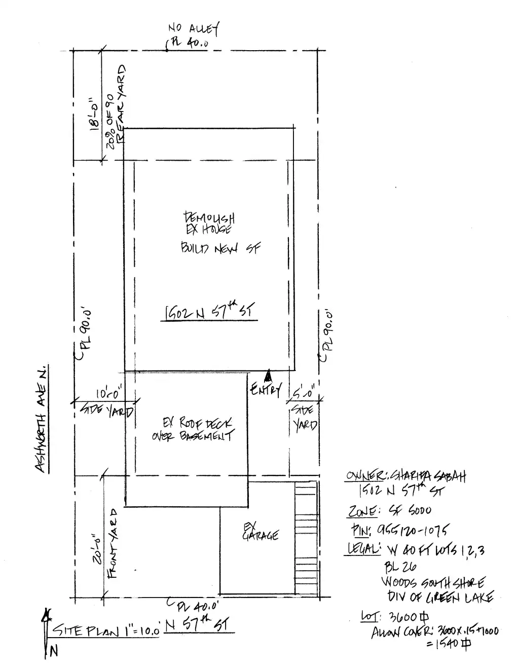 Site plan for 1502 N 57th St