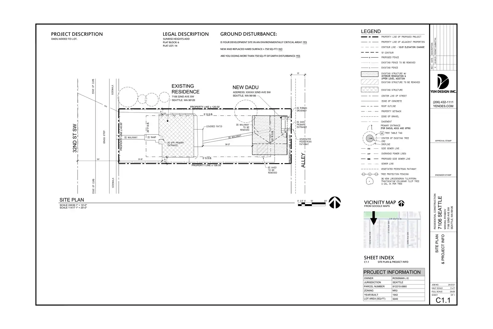 Site plan for 7108 32nd Ave SW