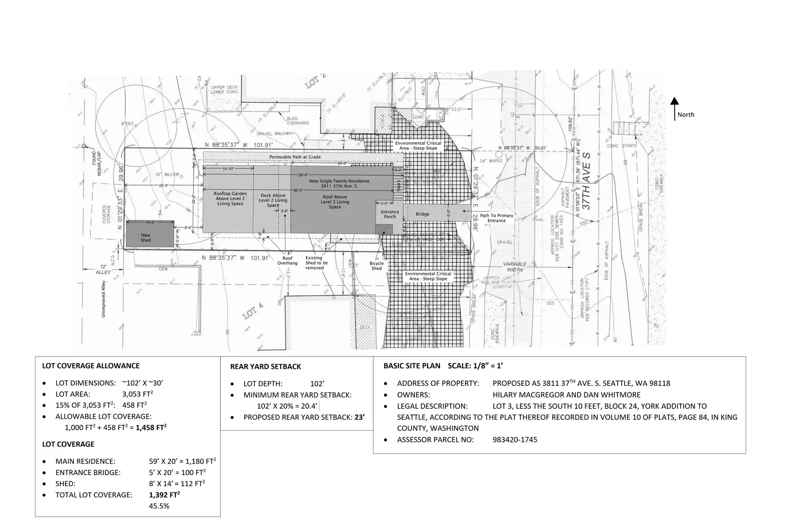 Site plan for 3811 37th Ave S