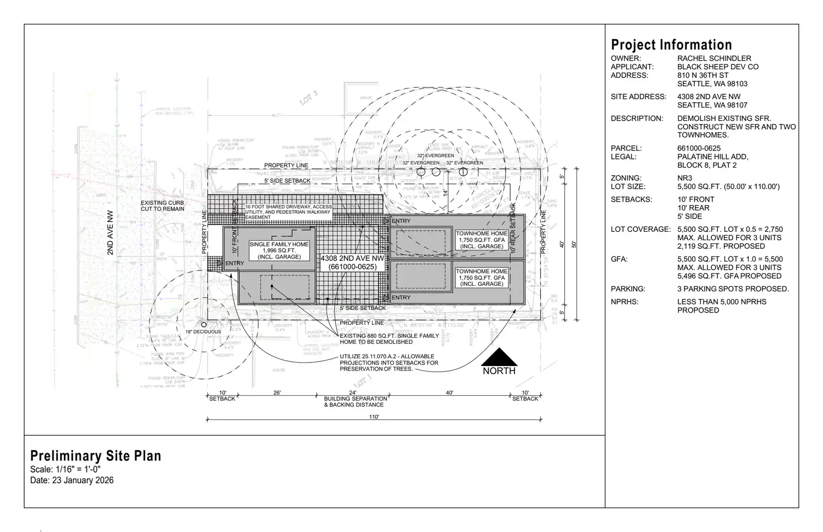 Site plan for 4308 2nd Ave NW