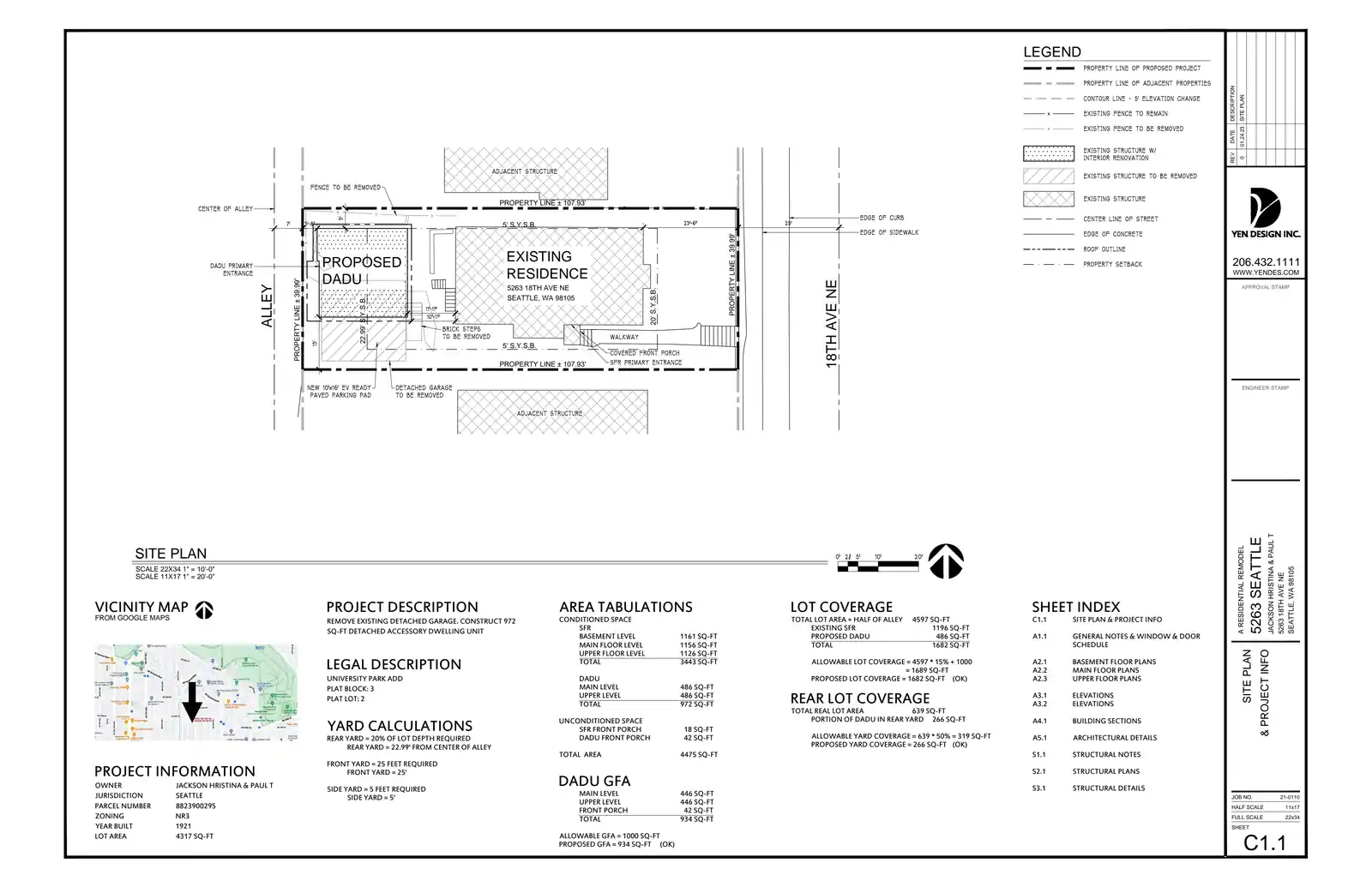 Site plan for 5263 B 18th Ave NE