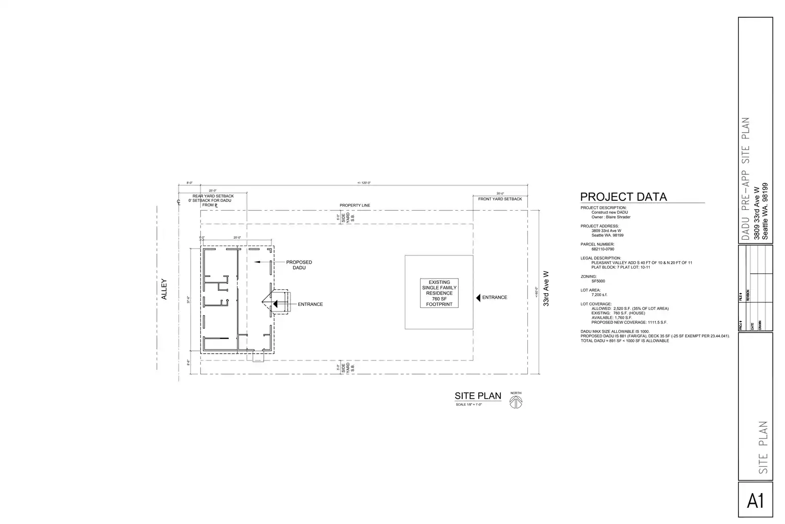 Site plan for 3809 33rd Ave W