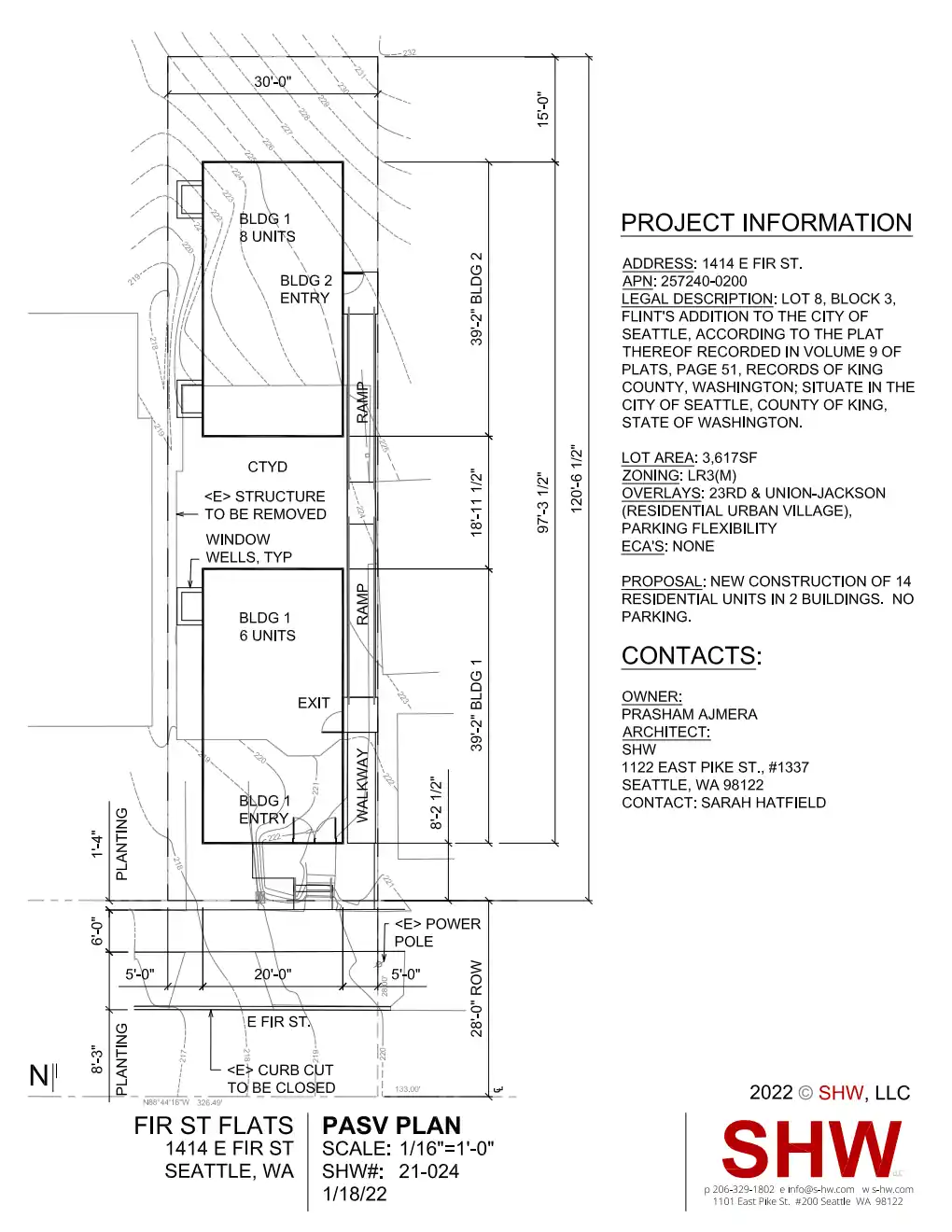 Site plan for 1414 E Fir St