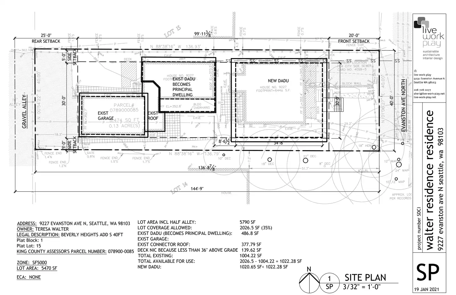 Site plan for 9227 Evanston Ave N