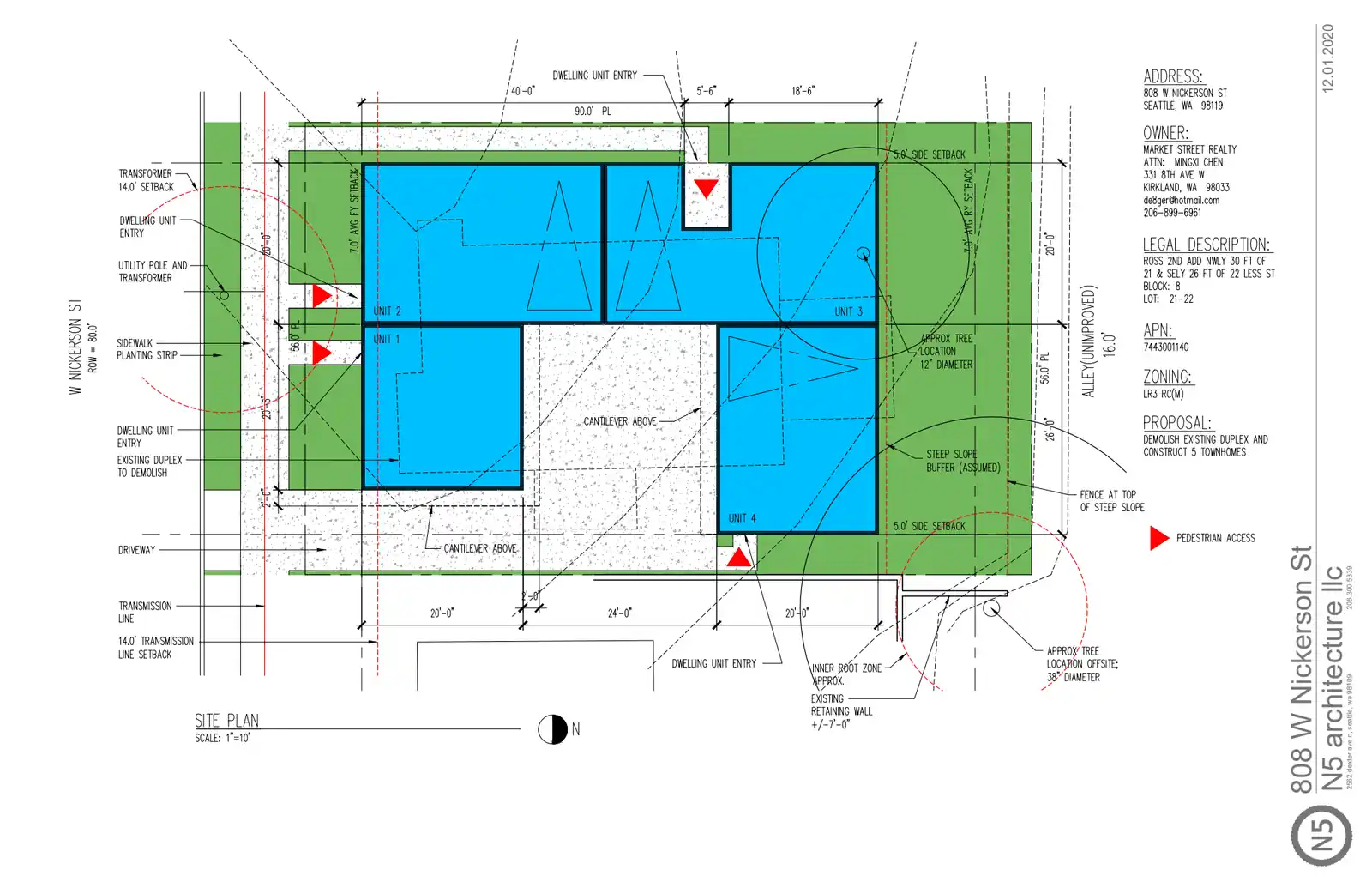 Site plan for 808 W Nickerson St