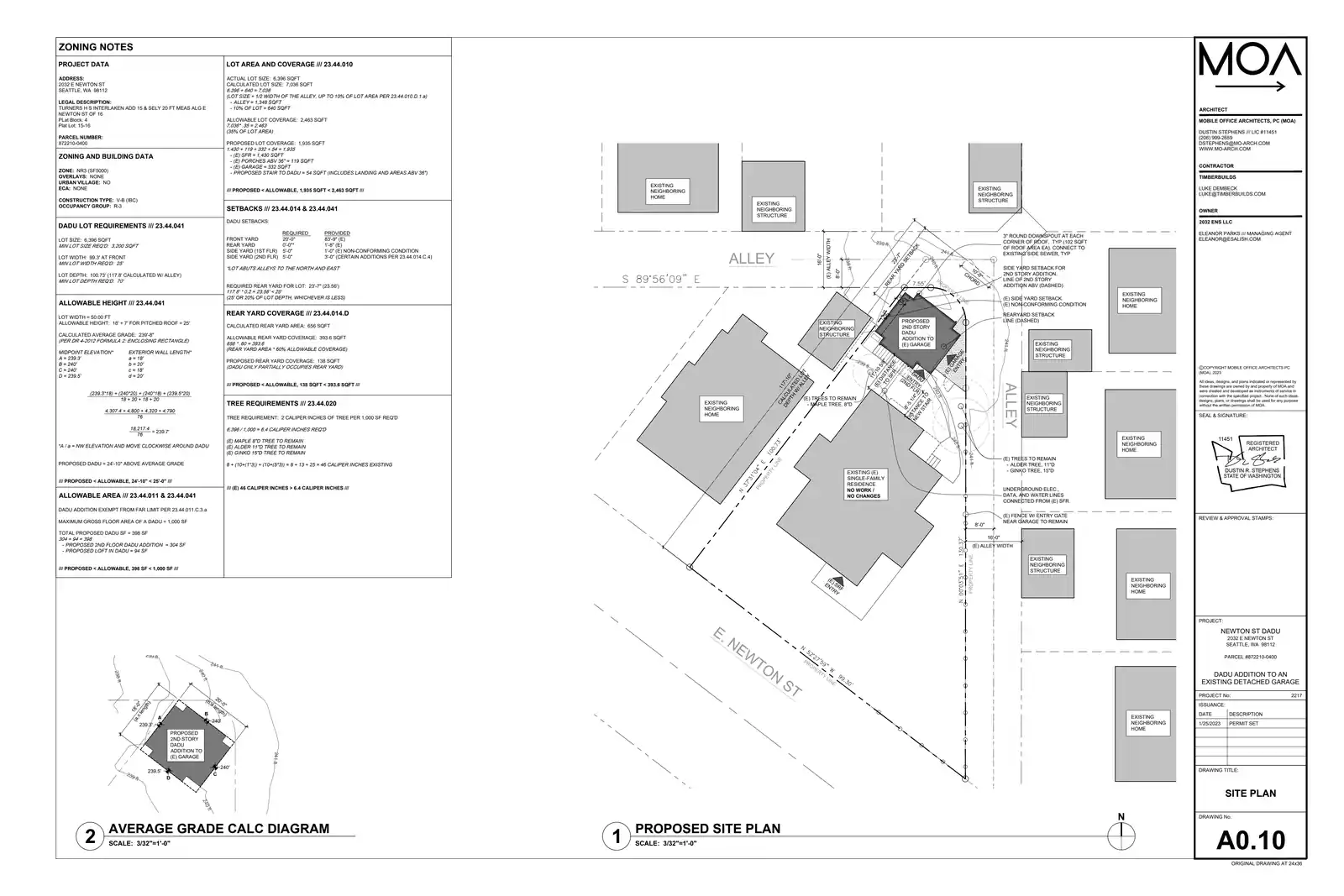 Site plan for 2032 E Newton St