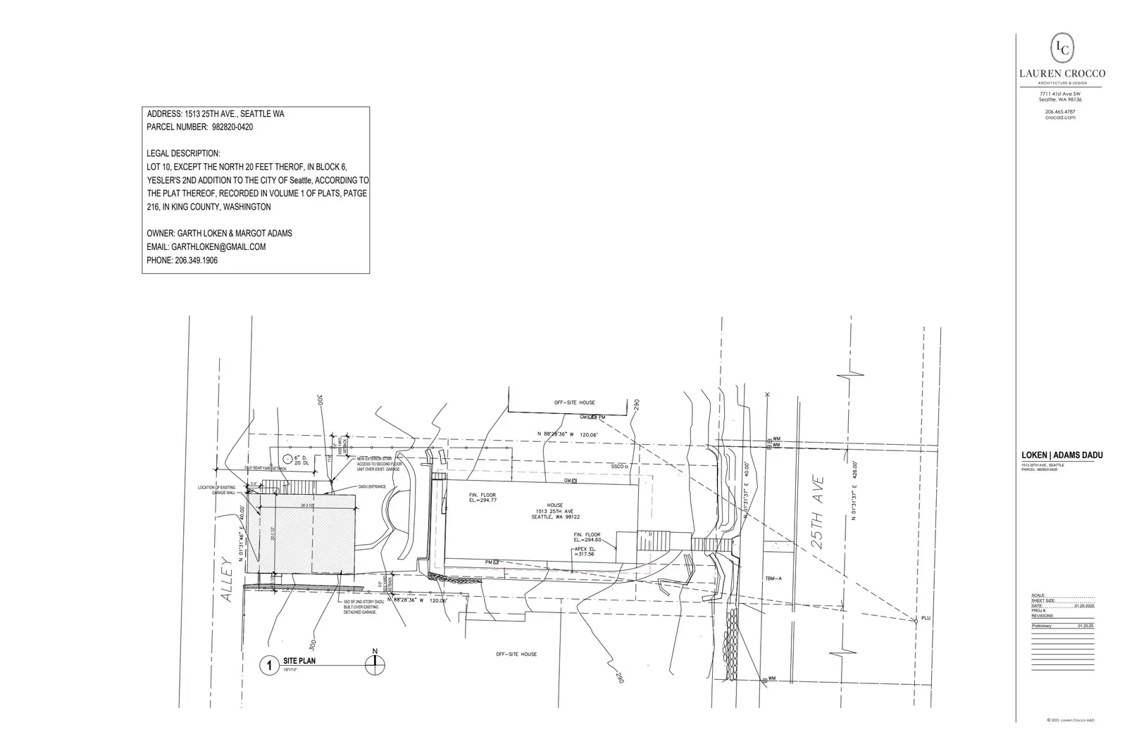 Site plan for 1513 25th Ave
