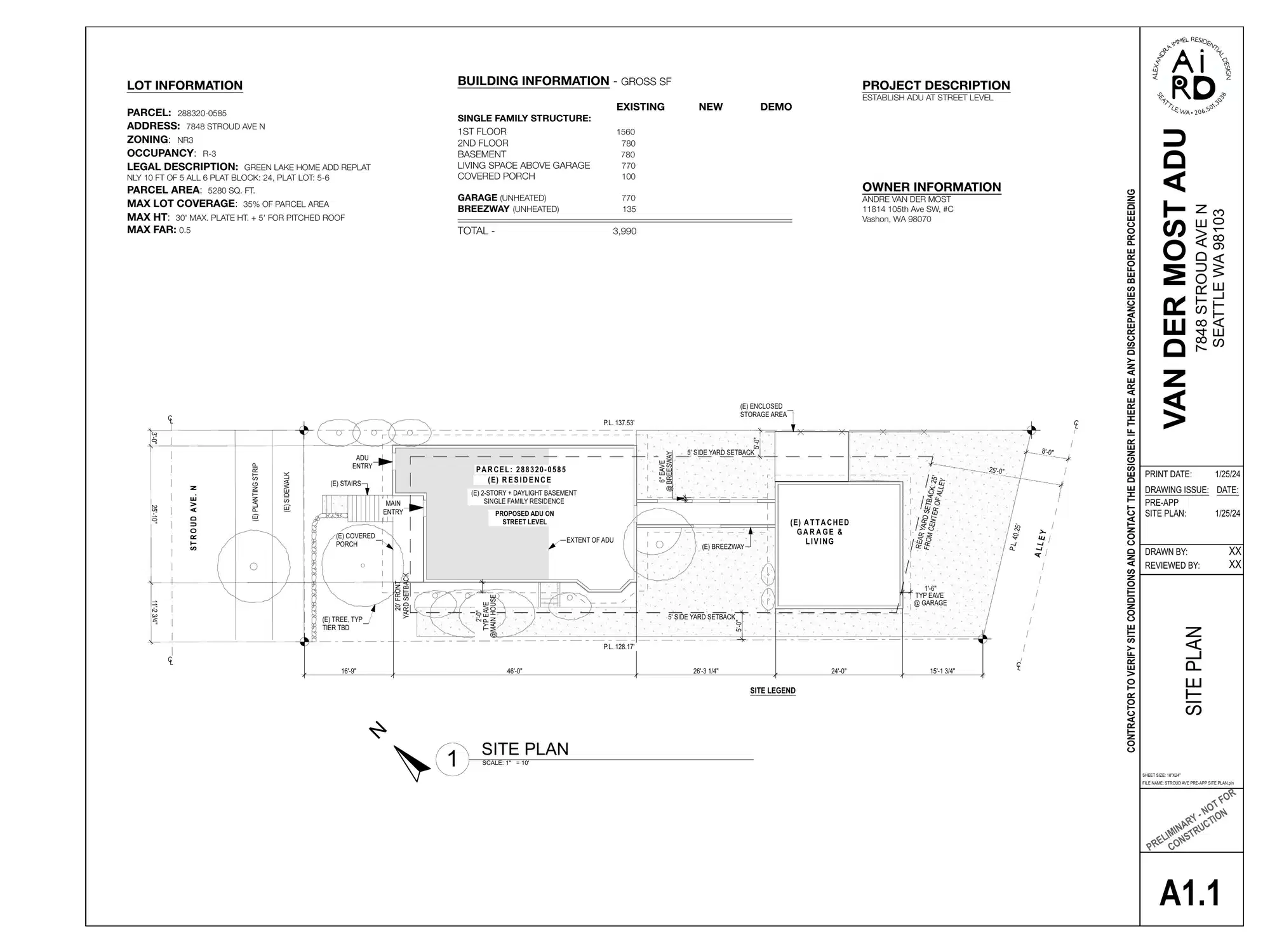 Site plan for 7848 Stroud Ave N