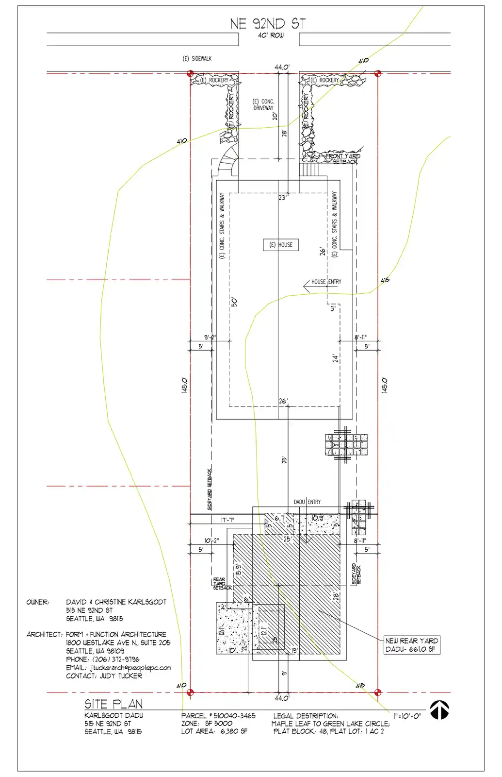 Site plan for 515 B NE 92nd St