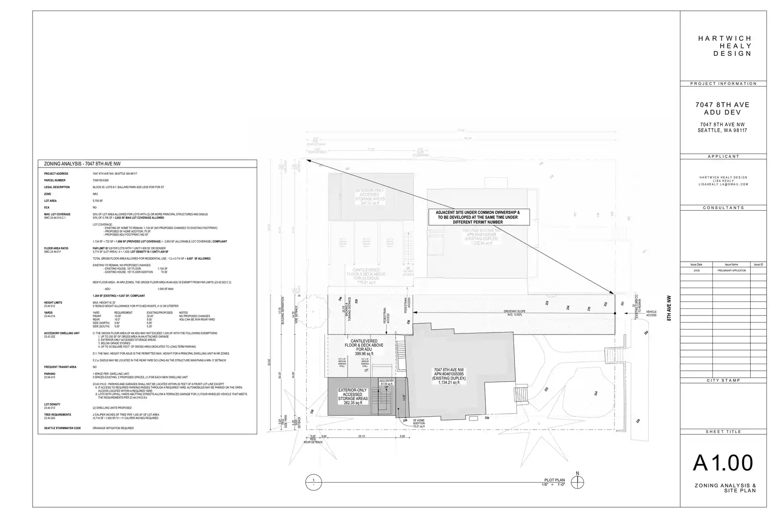 Site plan for 7047 8th Ave NW