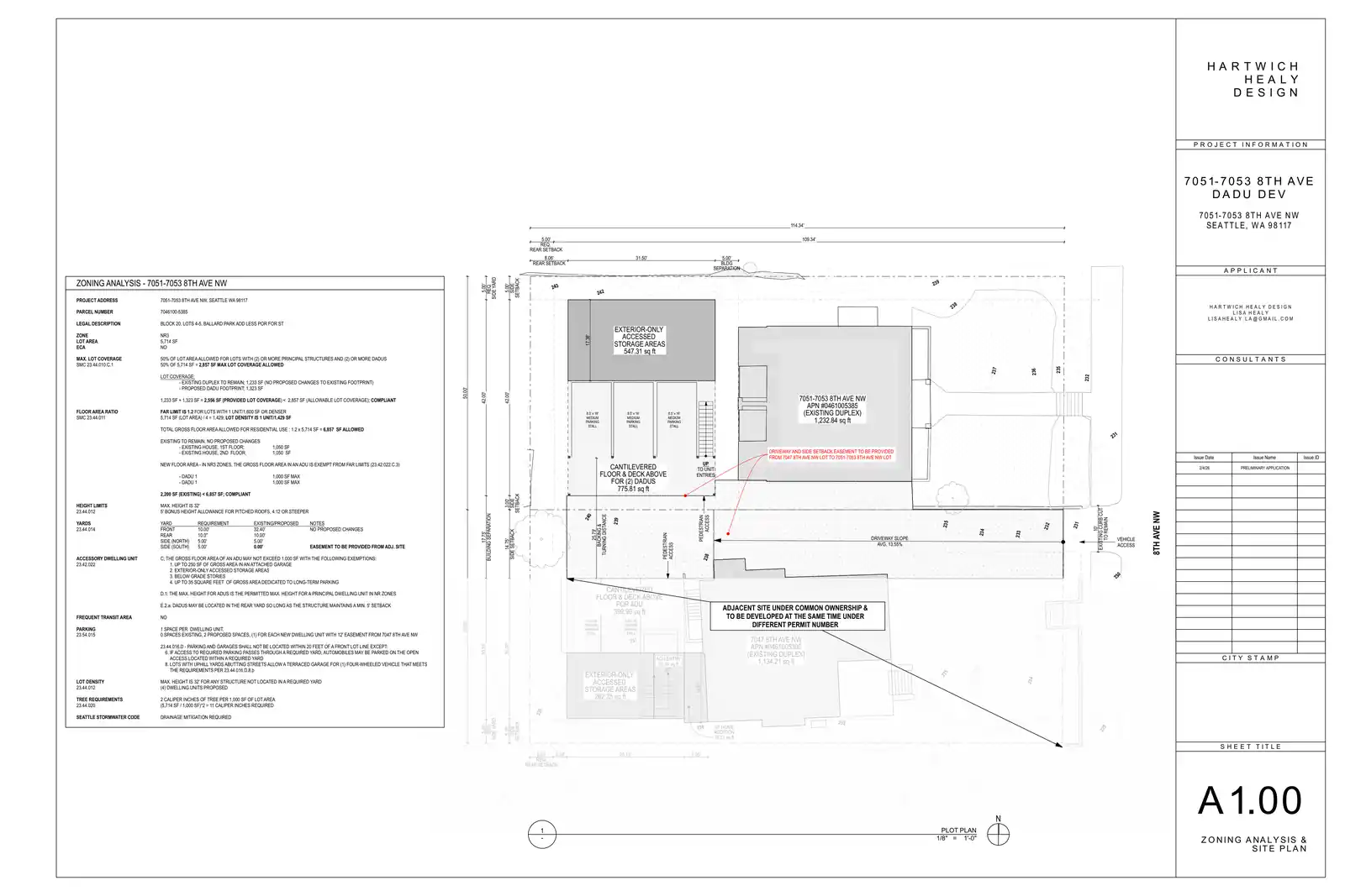 Site plan for 7051 8th Ave NW