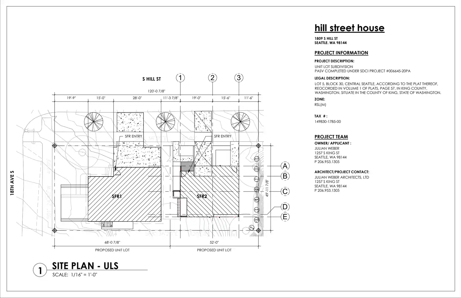 Site plan for 1809 B S Hill St