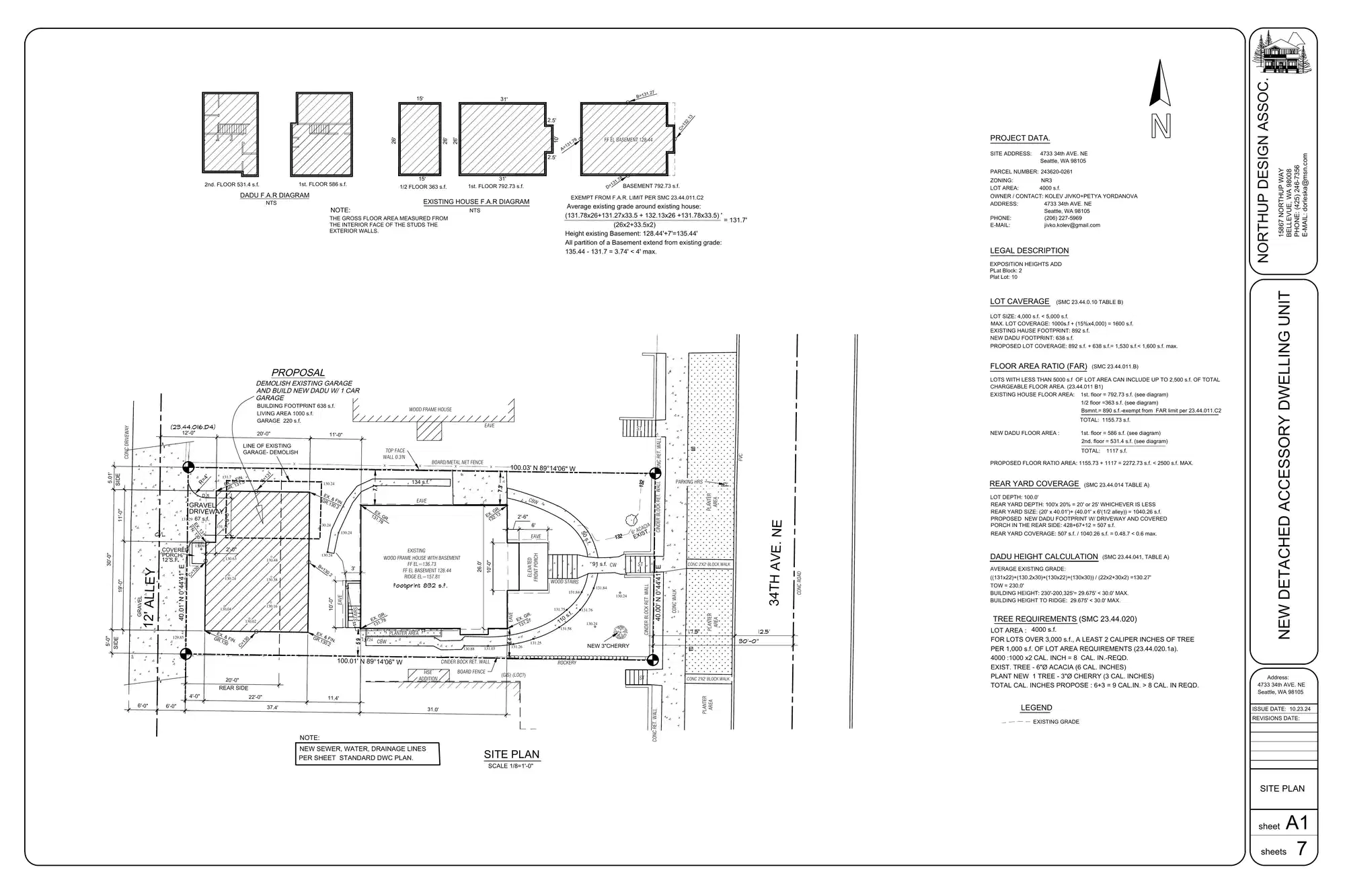 Site plan for 4733 34th Ave NE
