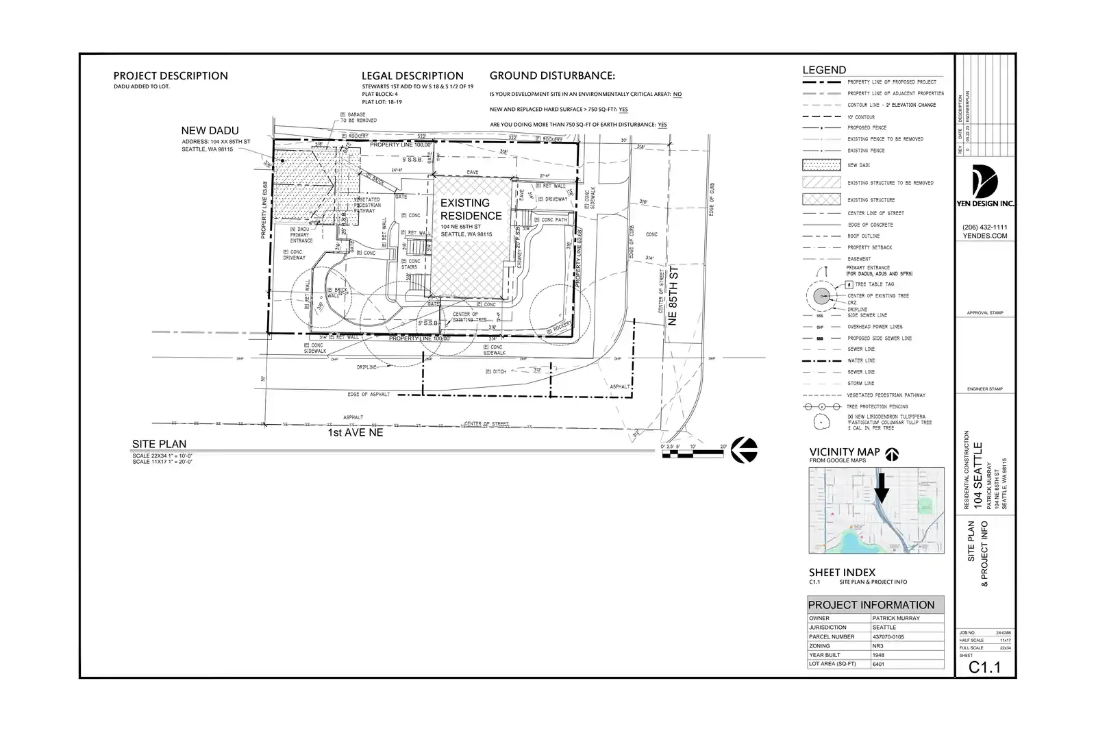 Site plan for 8508 1st Ave NE