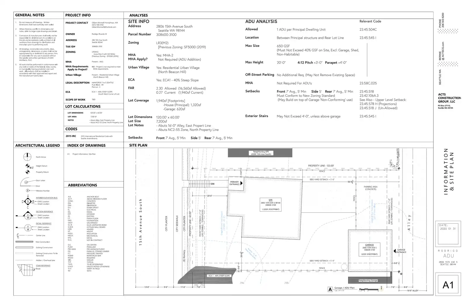 Site plan for 2808 15th Ave S