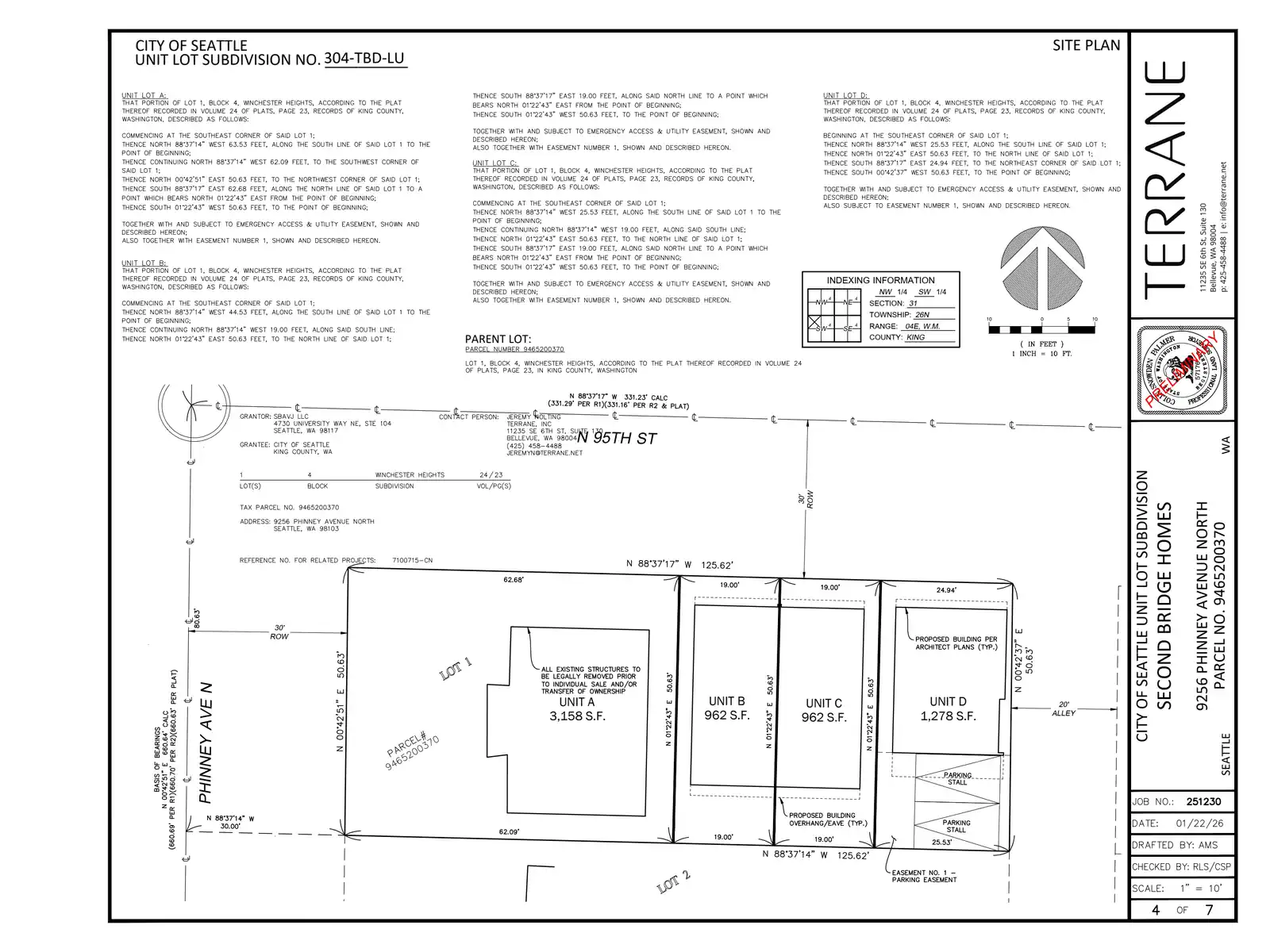 Site plan for 9256 Phinney Ave N