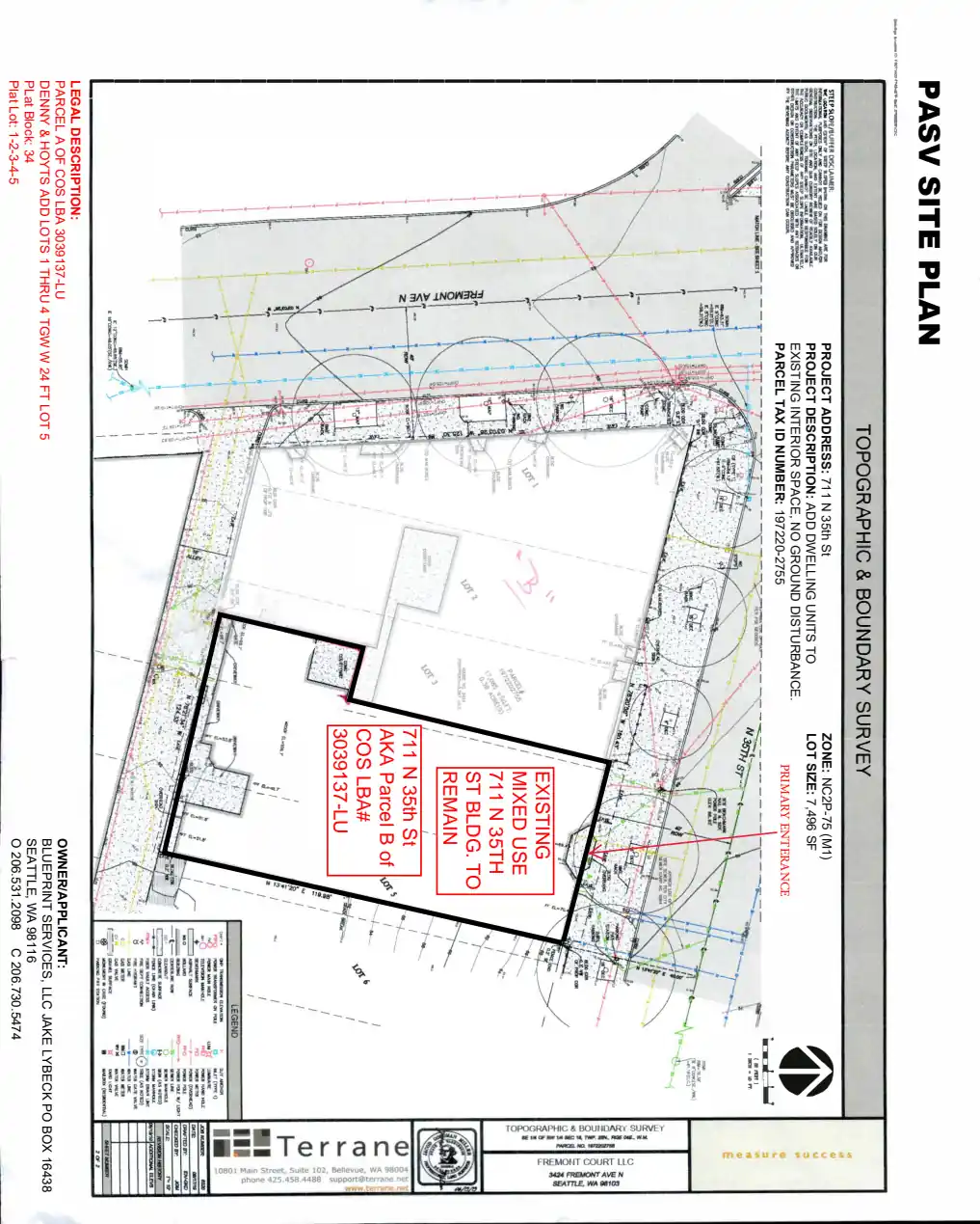 Site plan for 711 N 35th St