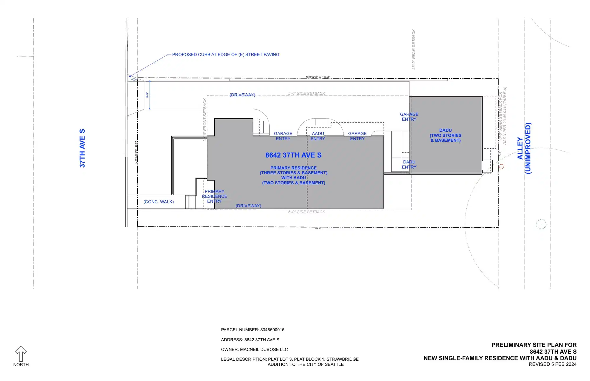 Site plan for 8642 37th Ave S