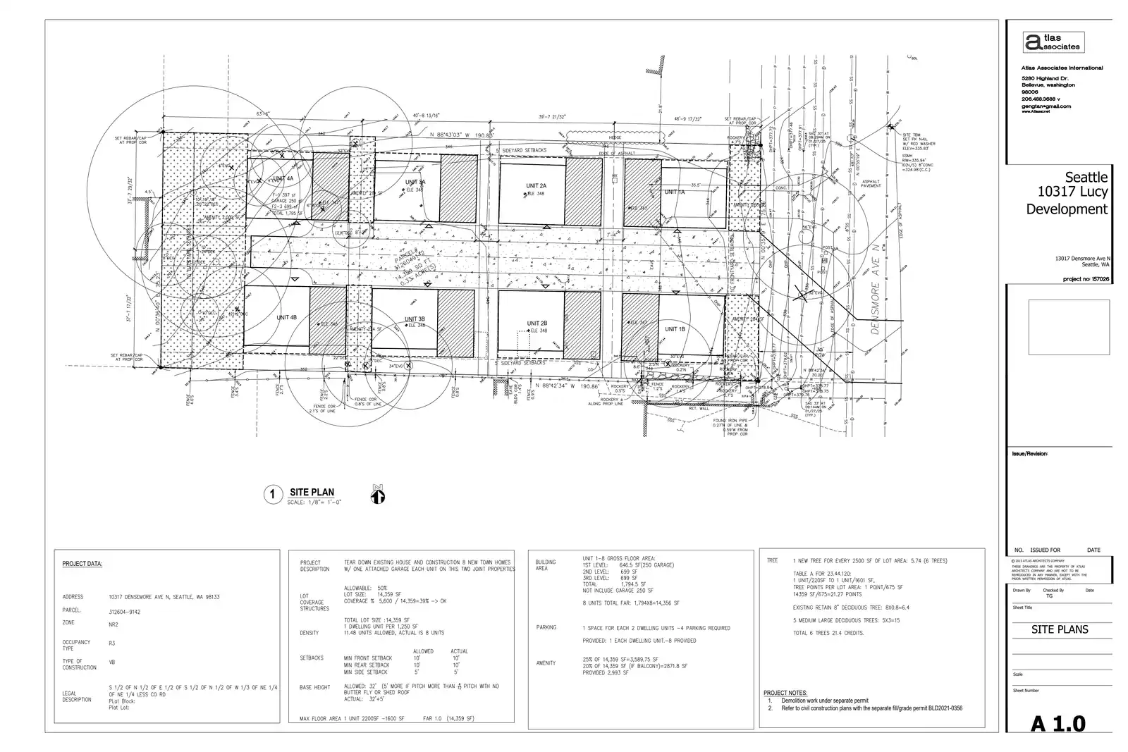 Site plan for 10317 Densmore Ave N