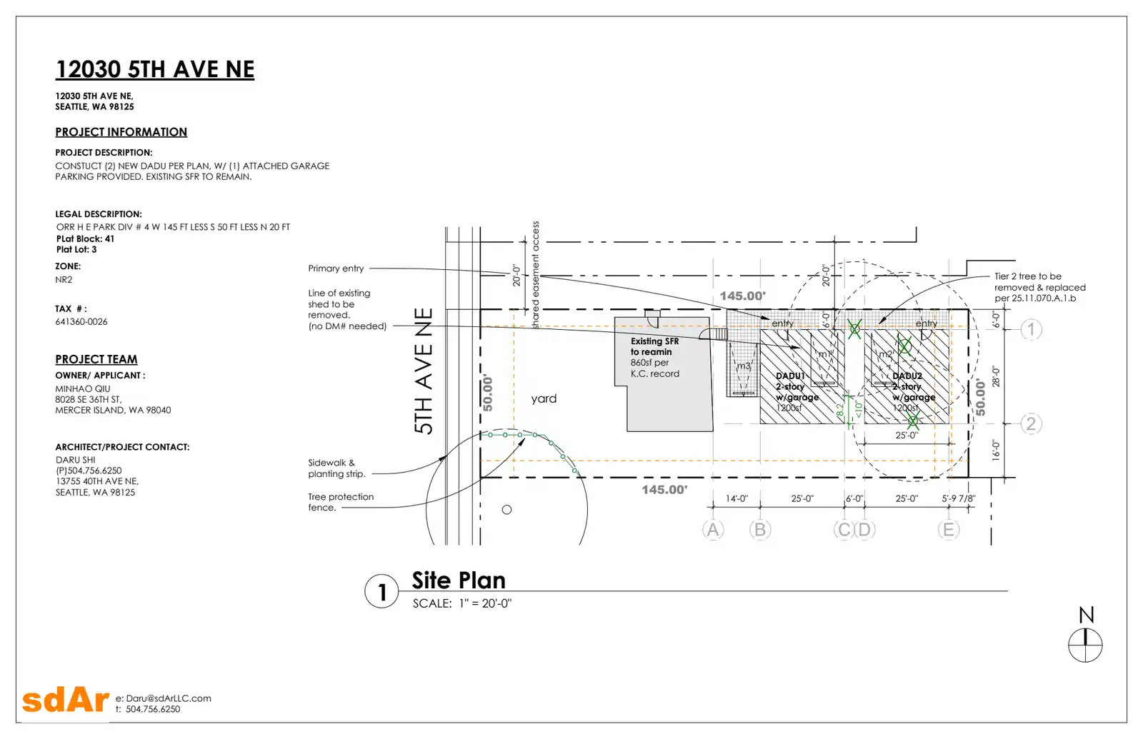 Site plan for 12030 C 5th Ave NE