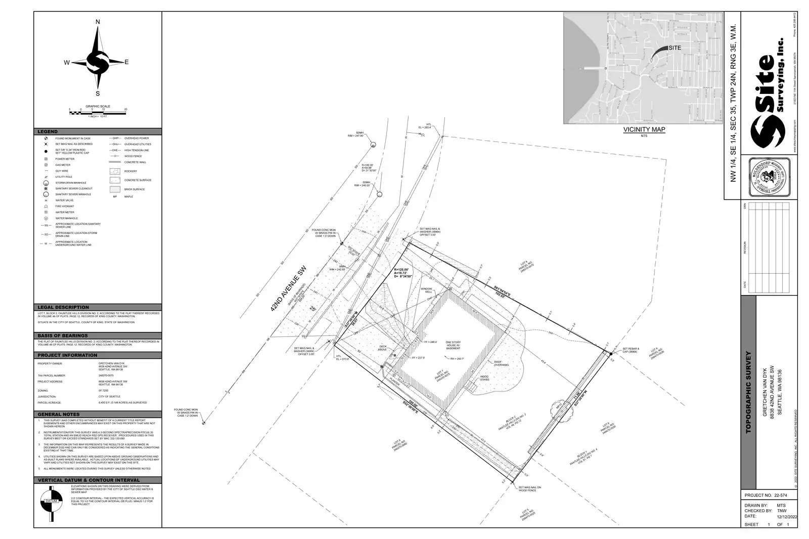 Site plan for 8838 42nd Ave SW